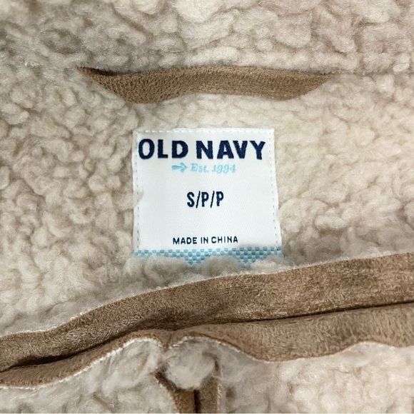 Old Navy Shearling Moto Desert Camel Zip-up Jacket - Picture 7 of 8